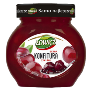 Łowicz Konfitura extra z wiśni obniżonej zawartości cukrów 240 g