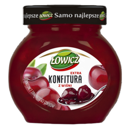 Łowicz Konfitura extra z wiśni obniżonej zawartości cukrów 240 g