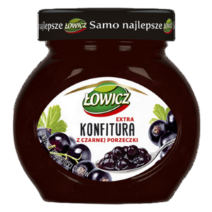 Łowicz Konfitura extra z czarnej porzeczki obniżonej zawartości cukrów 240 g