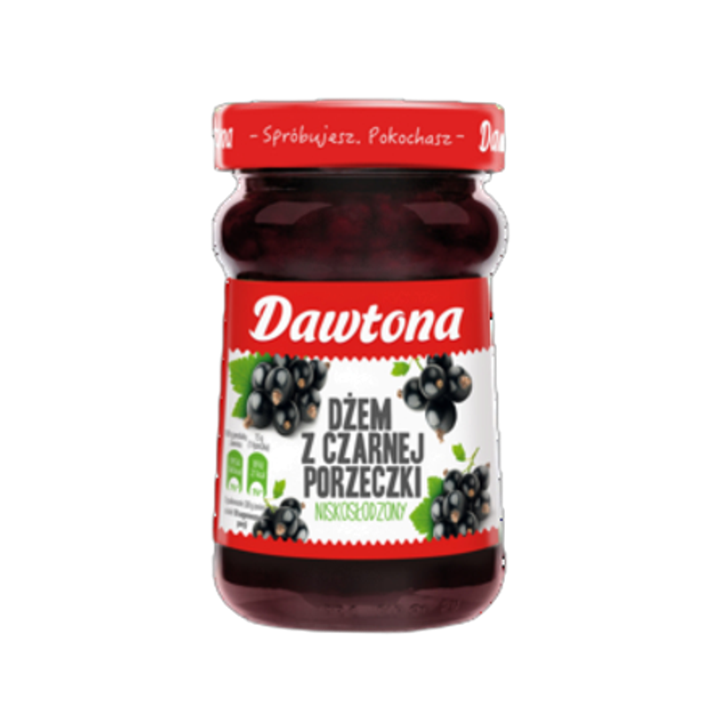 Dżem z czarnej porzeczki niskosłodzony 280g Dawtona
