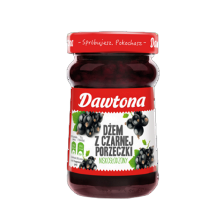 Dżem z czarnej porzeczki niskosłodzony 280g Dawtona