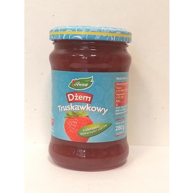 Dżem truskawkowy o obniżonej zawartości cukrów 280g, ANNA