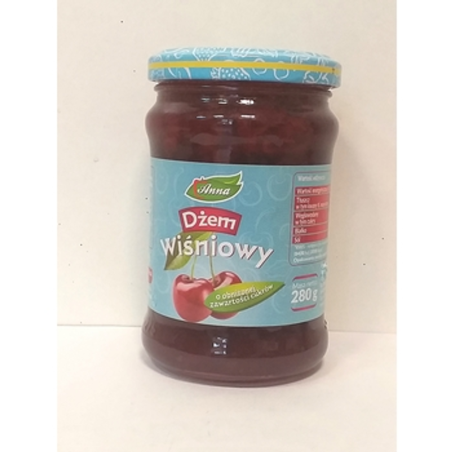 Dżem wiśniowy o obniżonej zawartości cukrów 280g, ANNA