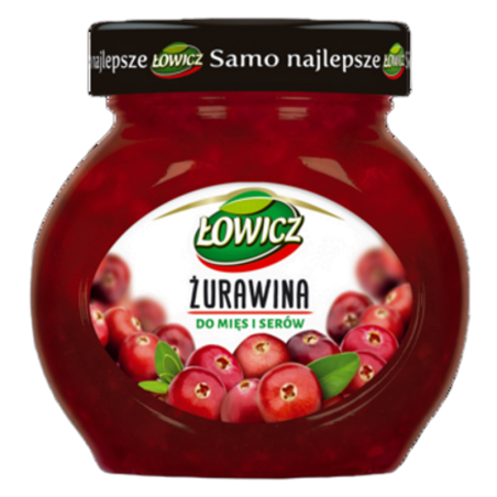 Łowicz Żurawina Dodatek do Mięs i Serów - Konfitura z Żurawiny Słoik 230g