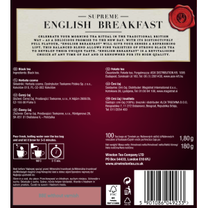 Herbata czarna Sir Winston Supreme English Breakfast 100 torebek x 1,80g