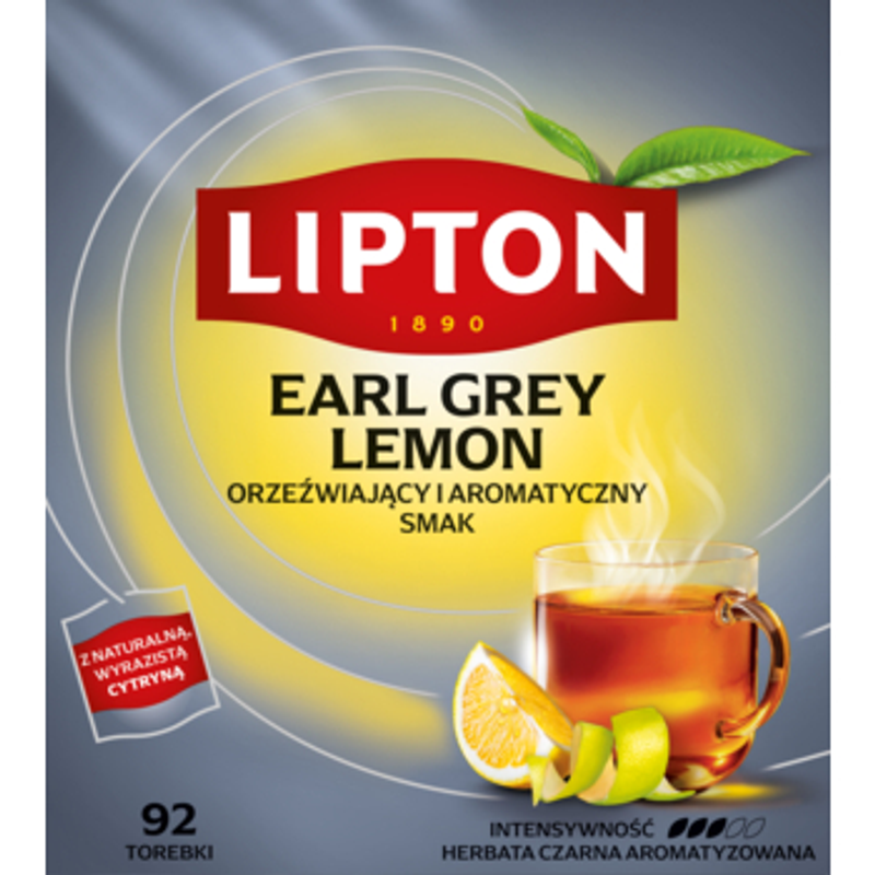 Lipton Earl Grey Lemon herbata czarna (92 torebki)