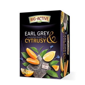 Big-Active Herbata Czarna Earl Grey o smaku bergamotki i cytrusów, aromatyzowana 20 torebek x 2g (40g)