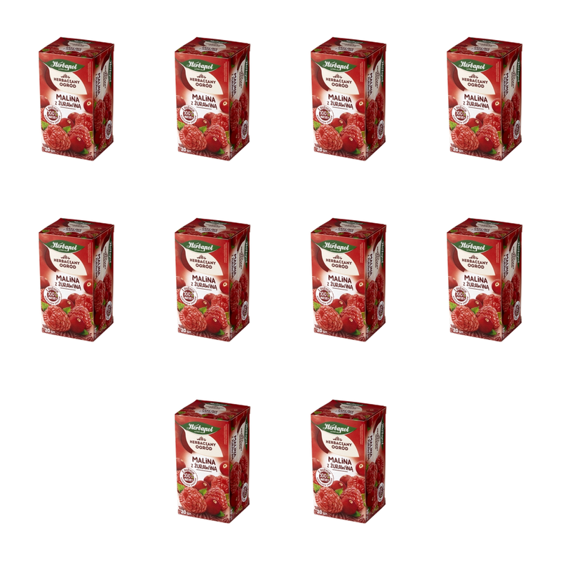 Herbaciany Ogród herbatka owocowa malina z żurawiną 20tb/54g X10
