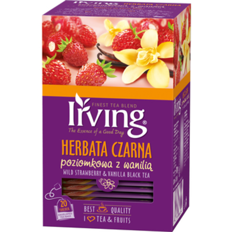 Irving Herbata czarna poziomkowa z wanilią 30 g (20x1,5 g)