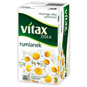 Vitax Zioła Rumianek Herbata Ziołowa Naturalna Wspomaga Układ Pokarmowy 20g