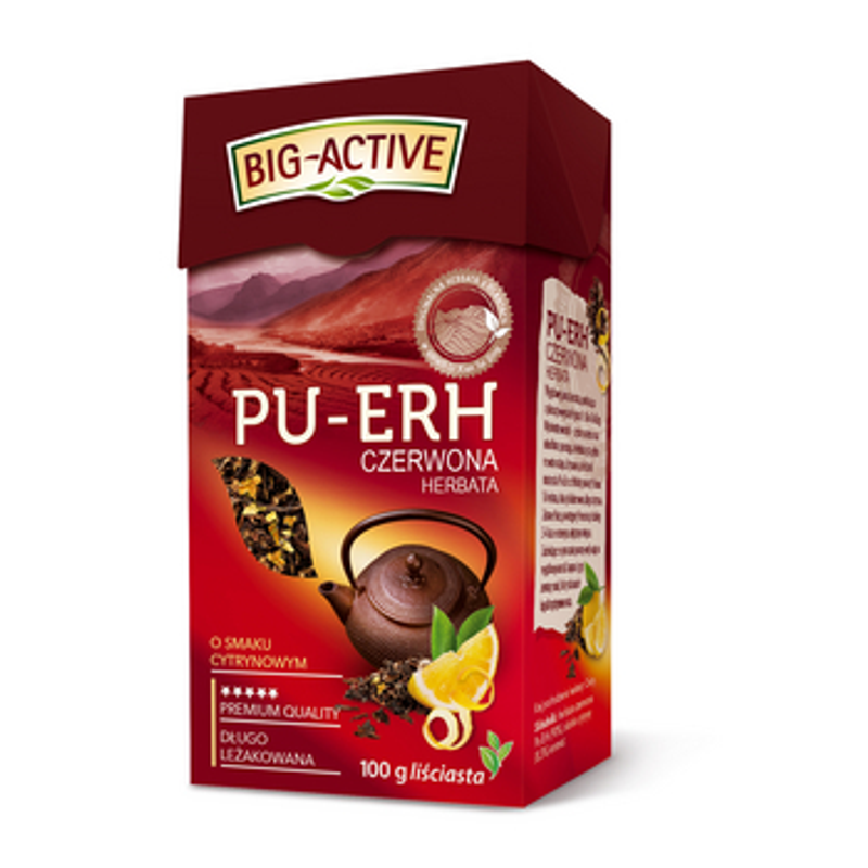 Big-Active - Pu-Erh - Herbata czerwona o smaku cytrynowym (liściasta) 100g