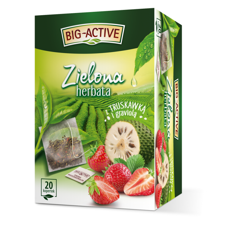 Big-Active - Herbata zielona z truskawką i graviolą (20tb x 1,5g)