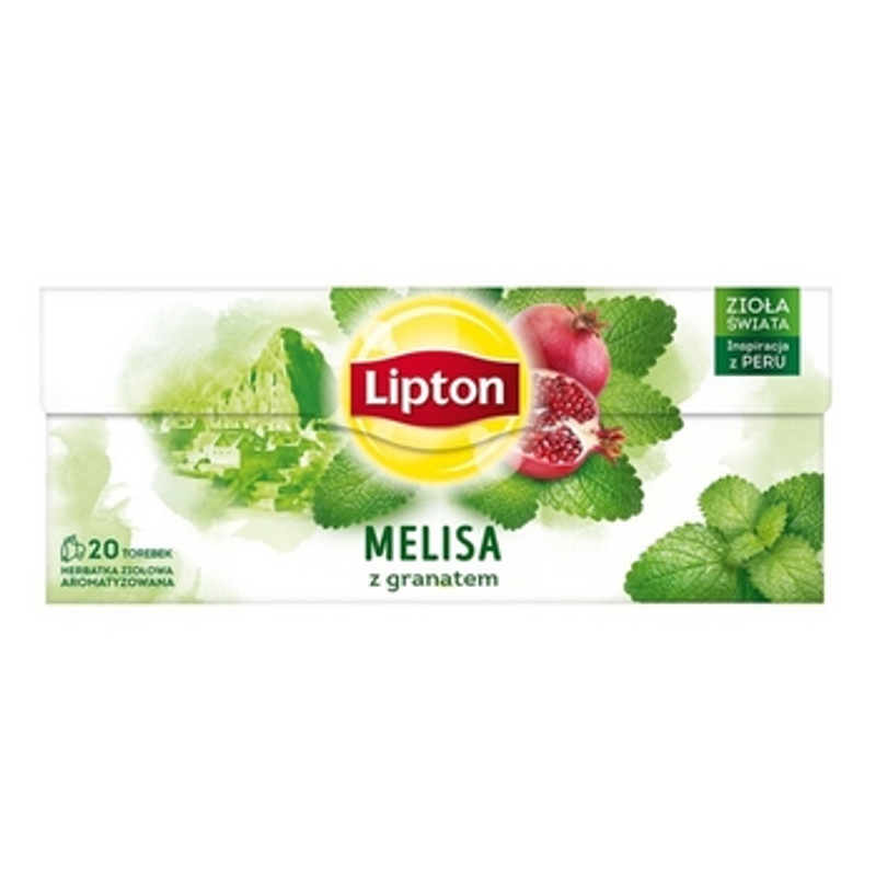Herbata Lipton Melisa z granatem 20 Torebek. Herbatka ziołowa aromatyzowana 24g