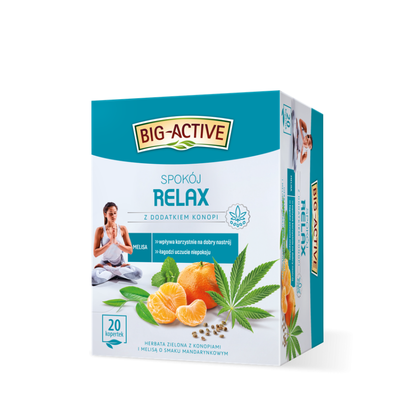 Big-Active Herbata Zielona Relax z dodatkiem konopi (20 torebek x 1,5g) 30g