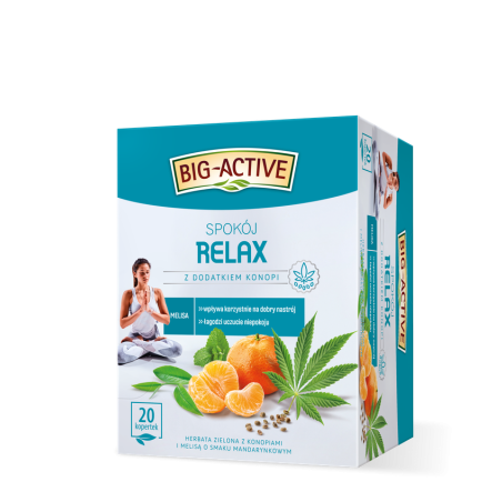 Big-Active Herbata Zielona Relax z dodatkiem konopi (20 torebek x 1,5g) 30g