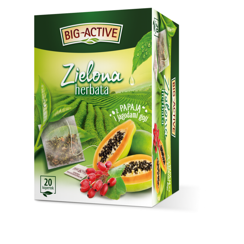 Big-Active - Herbata zielona z papają i jagodami goji (20tb x 1,7g)