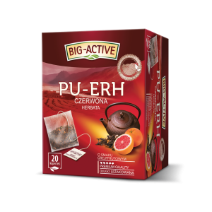 Big-Active herbata czerwowa pu-erh o smaku grejpfrutowym 20tb