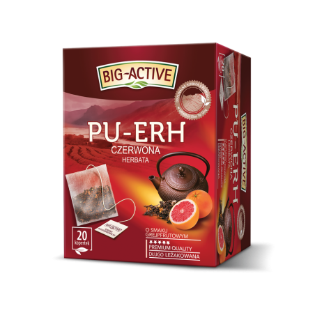 Big-Active herbata czerwowa pu-erh o smaku grejpfrutowym 20tb