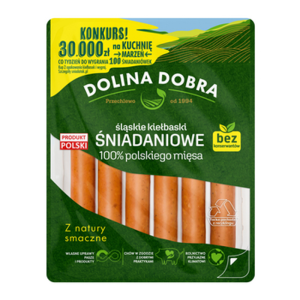 Śląskie kiełbaski śniadaniowe 100% mięsa 200 g Dolina Dobra