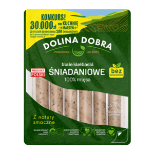 Kiełbaski białe 100% mięsa bez konserwantów 200g Dolina Dobra