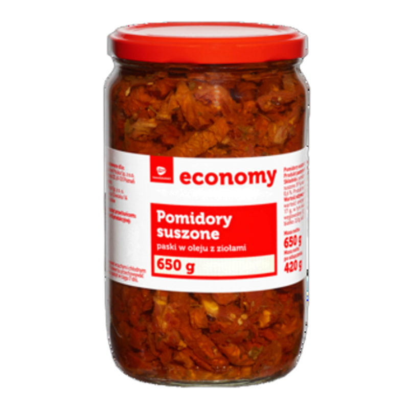 TGE Pomidory suszone paski w oleju z ziołami 650 g