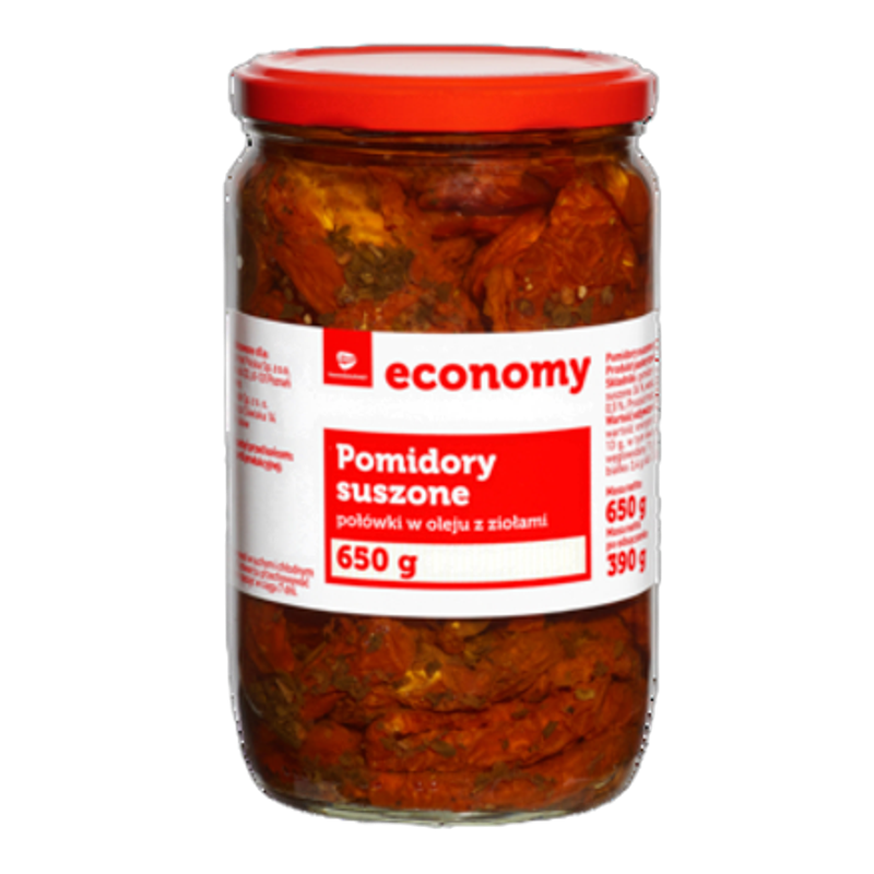 TGE Pomidory suszone połówki w oleju z ziołami 650g