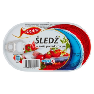 graal śledź w sosie pomidorowym 170 g