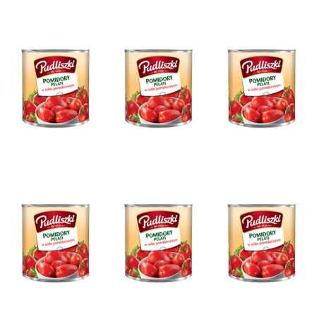 Pudliszki Pomidory pelati w soku pomidorowym 2,55 kg X6