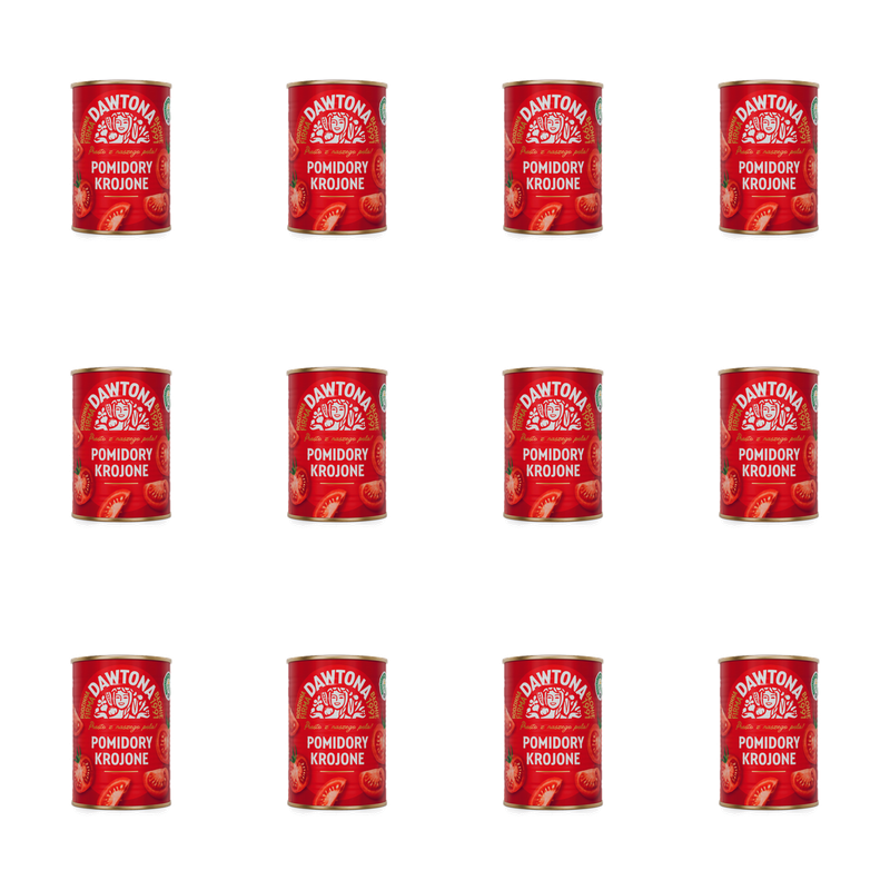 Pomidory krojone bez skórki w soku pomidorowym 400g Dawtona X12