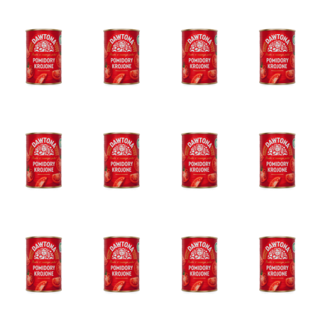 Pomidory krojone bez skórki w soku pomidorowym 400g Dawtona X12