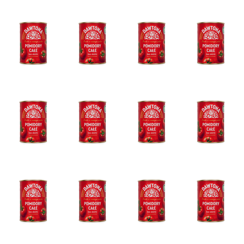 Pomidory całe bez skórki 400g Dawtona X12