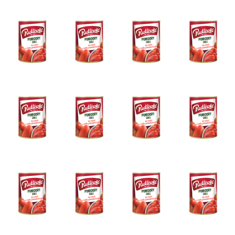 Pudliszki pomidory całe w soku pomidorowym 400G X12