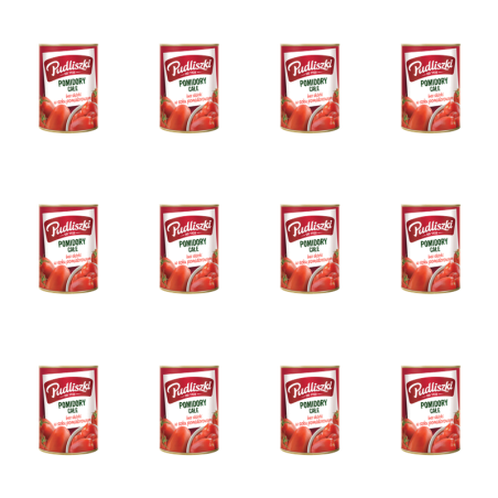 Pudliszki pomidory całe w soku pomidorowym 400G X12