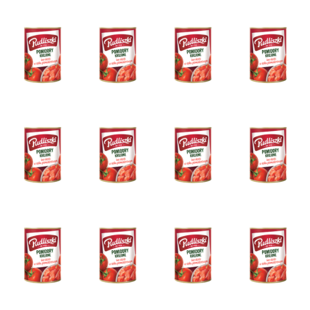 Pudliszki pomidory krojone w soku pomidorowym 400g X12