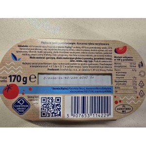 EVRAFISH flądra w sosie pomidorowym 170 g