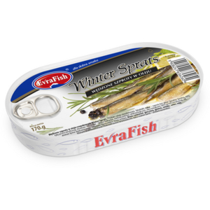EVRAFISH winter sprats wędzone szproty w oleju 170 g