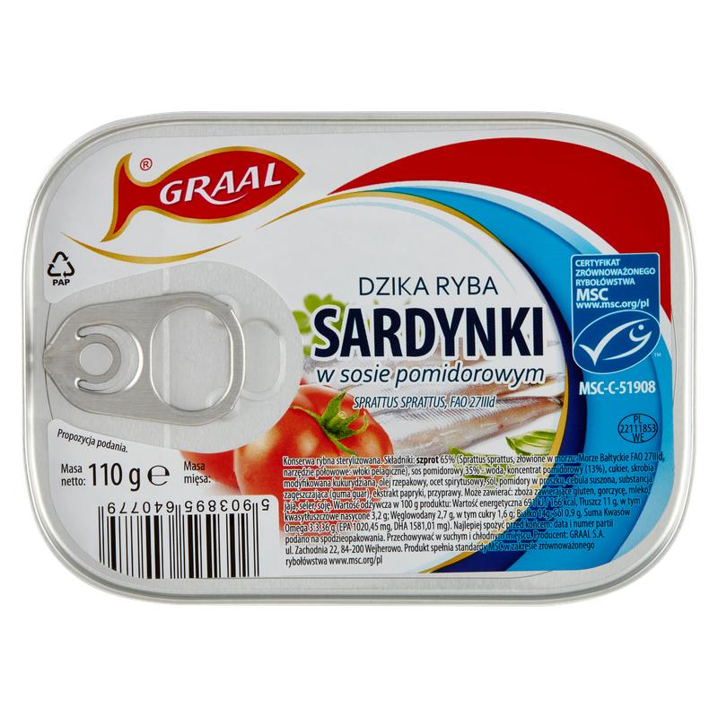 GRAAL Sardynki w sosie pomidorowym 110g