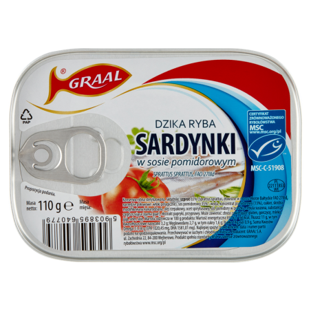 GRAAL Sardynki w sosie pomidorowym 110g