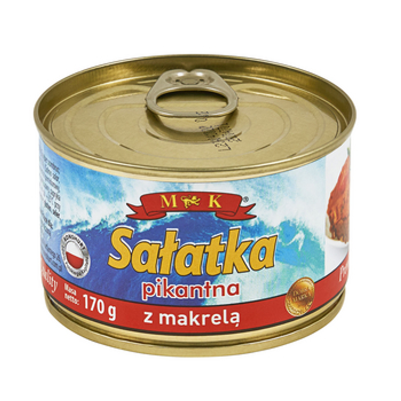 Sałatka z Makrelą i Łososiem w Puszce Pikantna Konserwa Rybna - MK 170 g
