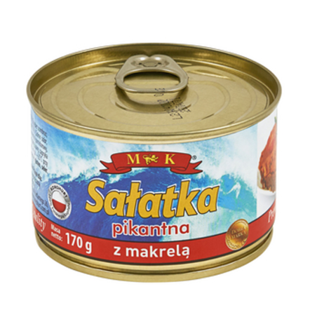 Sałatka z Makrelą i Łososiem w Puszce Pikantna Konserwa Rybna - MK 170 g