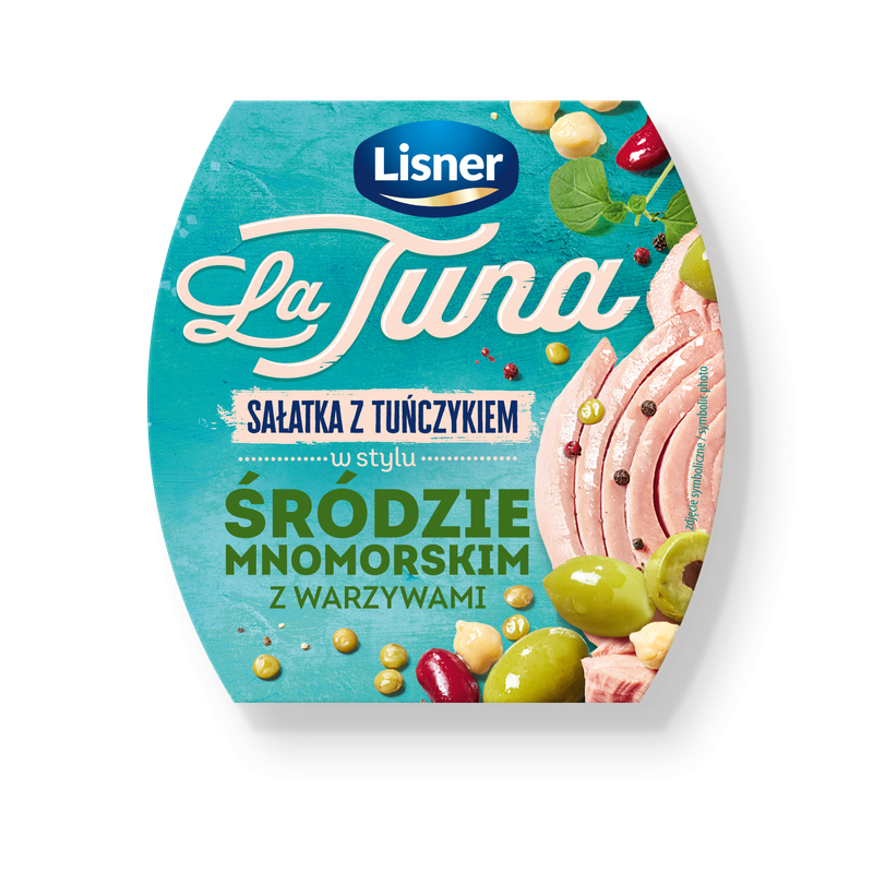 Sałatka z tuńczykiem w stylu ŚRÓDZIEMNOMORSKIM z warzywami Lisner 160 g