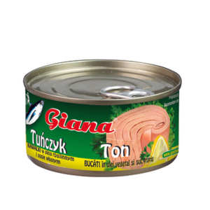 Tuńczyk kawałki w oleju roślinnym i sosie własnym 170g Giana