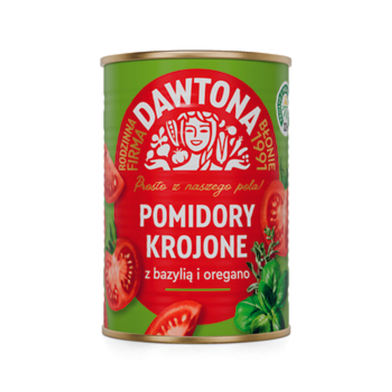 Pomidory krojone z ziołami 400g Dawtona