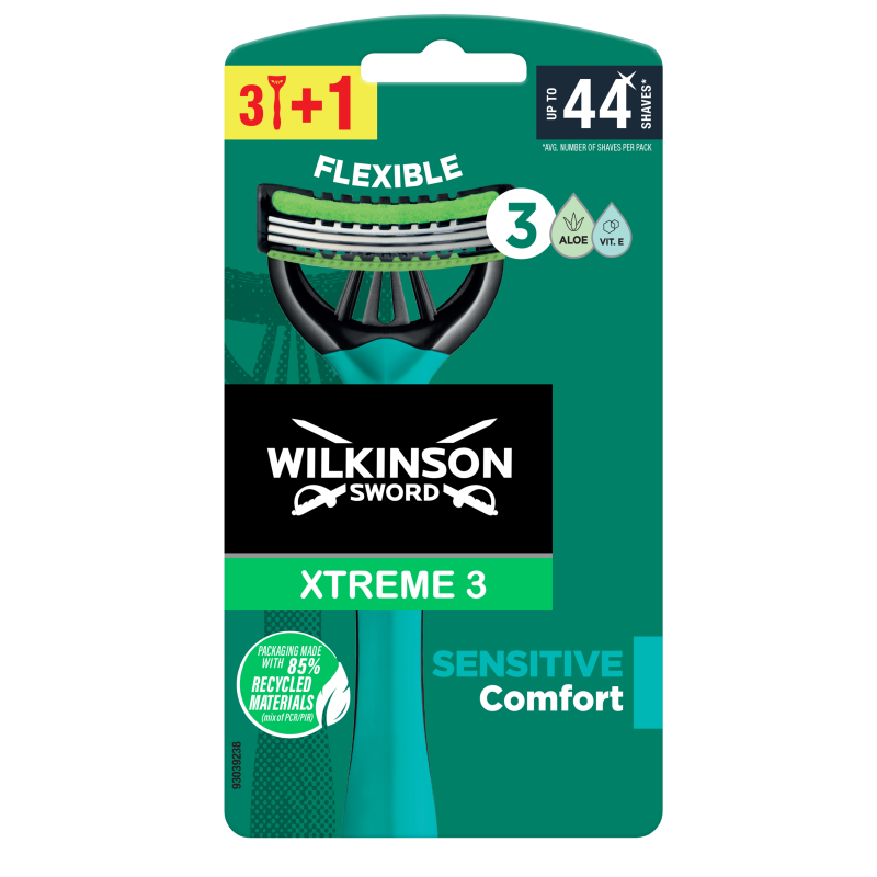 Wilkinson Sword Xtreme3 Sensitive jednorazowe maszynki do golenia dla mężczyzn, 4 szt.