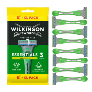 Wilkinson Sword Essentials 3 Sensitive jednorazowe maszynki do golenia dla mężczyzn, 8 szt.