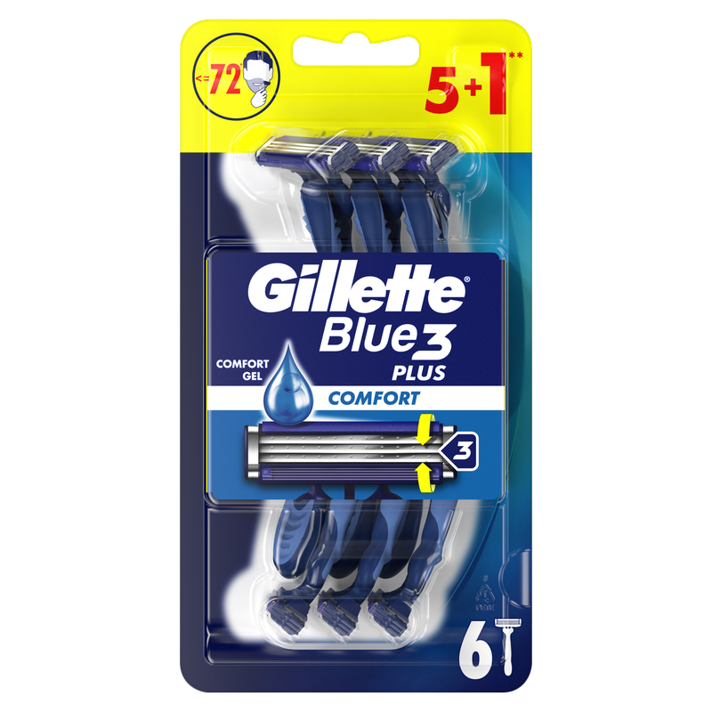 Gillette Blue3 Plus Comfort Maszynki jednorazowe dla mężczyzn 6 szt.
