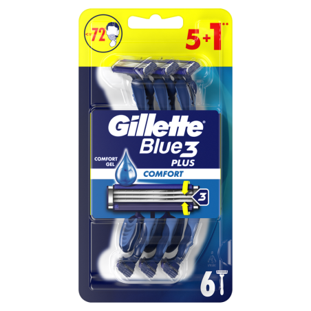 Gillette Blue3 Plus Comfort Maszynki jednorazowe dla mężczyzn 6 szt.