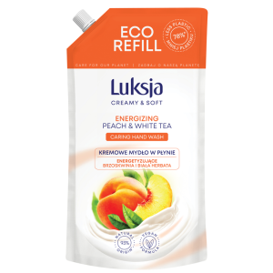 Luksja Creamy & Soft Kremowe mydło w płynie Brzoskwinia i Biała Herbata 900 ml opakowanie uzupełniające