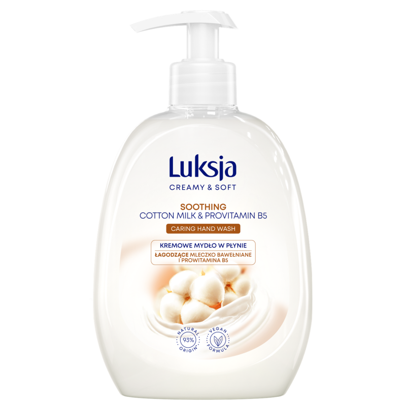 Luksja Creamy & Soft Kremowe mydło w płynie Mleczko bawełniane i Prowitamina B5 500 ml