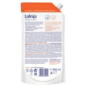 Luksja Creamy & Soft Kremowe mydło w płynie Brzoskwinia i Biała Herbata 900 ml opakowanie uzupełniające